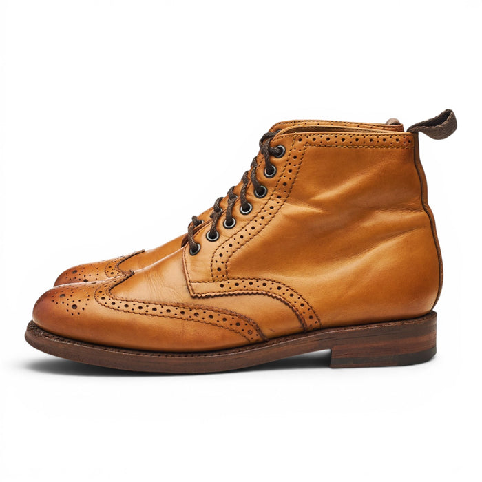 'Sharp' Tan Brown Leather Brogue Boots UK 7 G