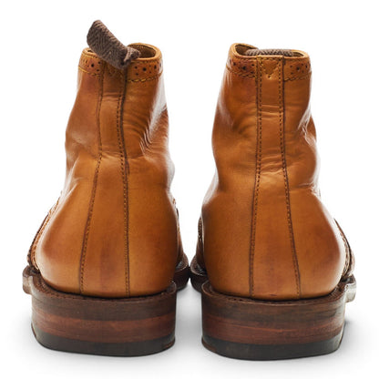 'Sharp' Tan Brown Leather Brogue Boots UK 7 G