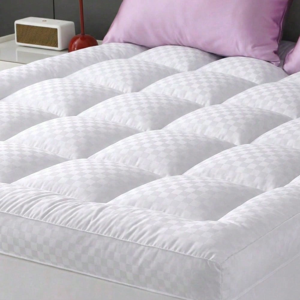 Sheet&Joy Extra Thick Mattress Topper With Cooling Suitable For Bed Sizes, 2000GSM Filling, Quilted Fitted Cover, Deep Pocket (Up To 21"), Machine Washable Bed Pad Protector, Suitable For Mattress Cov