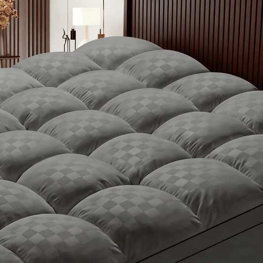 Sheet&Joy Extra Thick Mattress Topper With Cooling Suitable For Bed Sizes, 2000GSM Filling, Quilted Fitted Cover, Deep Pocket (Up To 21"), Machine Washable Bed Pad Protector, Suitable For Mattress Cov