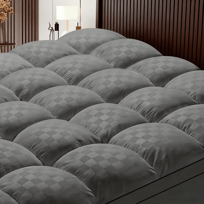 Sheet&Joy Extra Thick Mattress Topper With Cooling Suitable For Bed Sizes, 2000GSM Filling, Quilted Fitted Cover, Deep Pocket (Up To 21"), Machine Washable Bed Pad Protector, Suitable For Mattress Cov