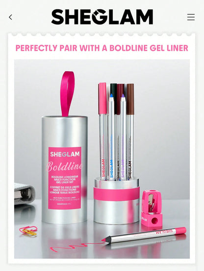 SHEGLAM Boldline Gel Liner Sharpener Brand Beauty Cosmetic Makeup For Women And Girls