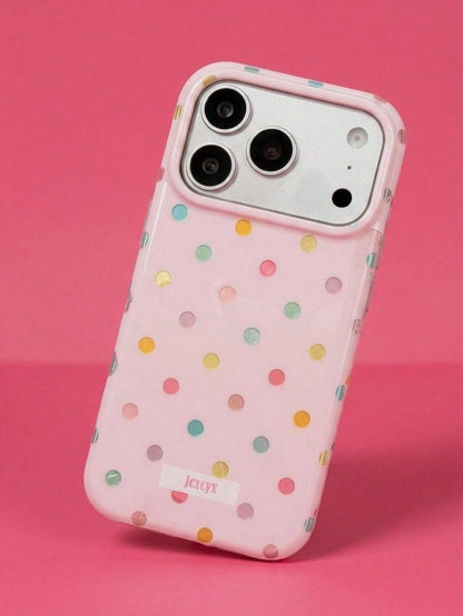 ShellaStory Cute Colorful Polka Dot Glacier Texture Soft Phone Case Compatible With IPhone 17 Pro Max, 17 Pro, 17 Air, 17, 12, 13, 14, 15, 16 Pro Max, 14 Plus, 15 Plus, 16 Plus, 11, 17, 16, 15, 14, 13