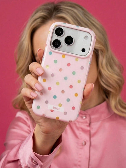 ShellaStory Cute Colorful Polka Dot Glacier Texture Soft Phone Case Compatible With IPhone 17 Pro Max, 17 Pro, 17 Air, 17, 12, 13, 14, 15, 16 Pro Max, 14 Plus, 15 Plus, 16 Plus, 11, 17, 16, 15, 14, 13