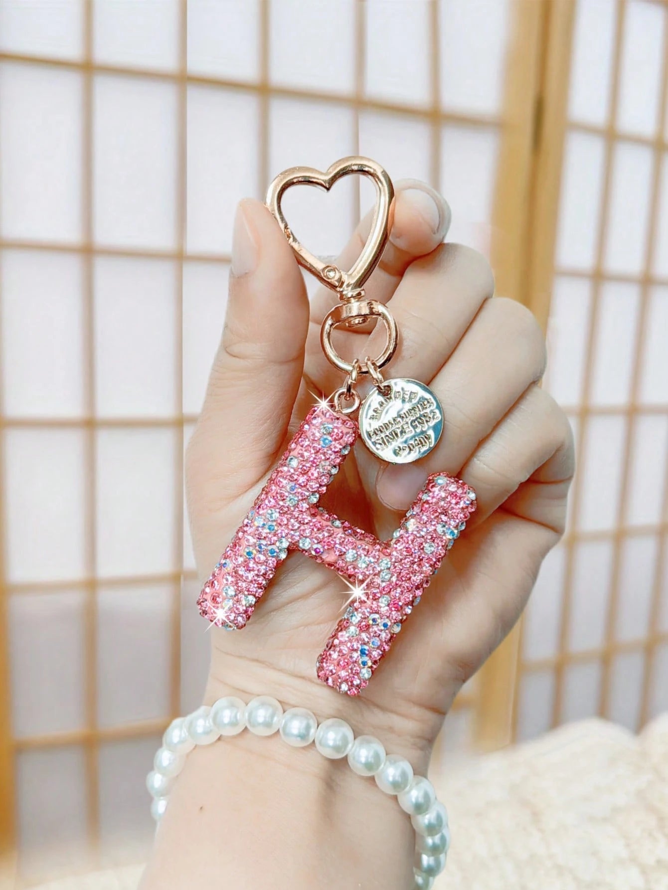 Shiny Rhinestone Letter Keychain- Lucky Crystal Pendant, Sparkling Alloy Charm, Suitable For Bags And Backpacks- Perfect Gift For Birthdays And Special Occasions, Key Chain, Ring, Bag, Backpack Char