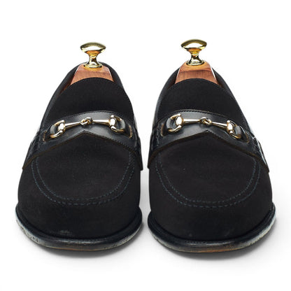 Shipton & Heneage 'Brompton' Black Suede Horsebit Loafers UK 7.5 EX