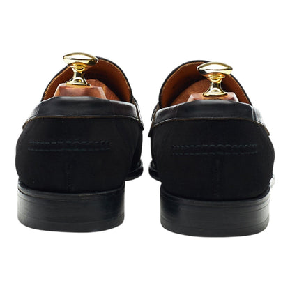 Shipton & Heneage 'Brompton' Black Suede Horsebit Loafers UK 7.5 EX