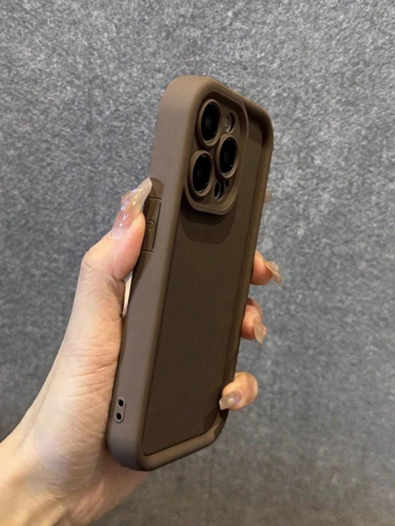 Silicone Minimalist Pink Screen Protection Shockproof Solid Color Material Thick Textured Protective Phone Case Cover With Printed Design, Compatible With IPhone 16/16 Pro/16 Pro Max/16 Plus/15 XR/7/8