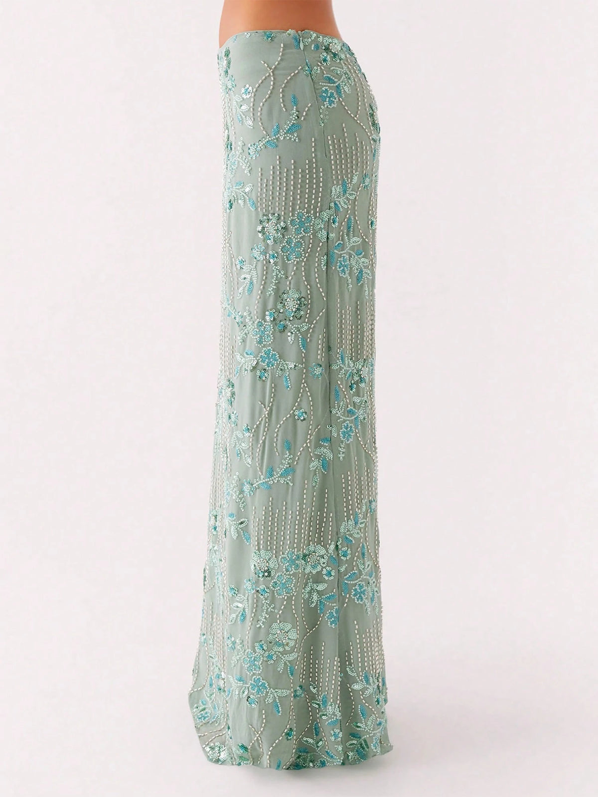 SkirtsWomen Summer Skirt Casual Elegant Sequin Floral Embroidery Long Skirt For Beach Vacation Club Streetwear