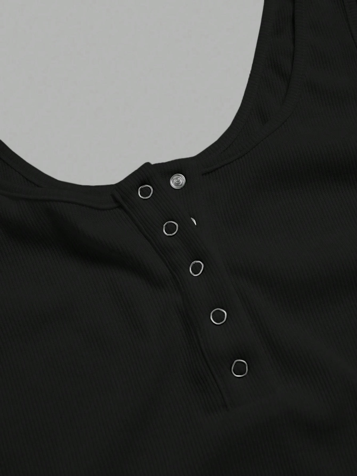 Slaydiva Casual All-Match Black Tank Top With Deep U-Neck And Racerback-C