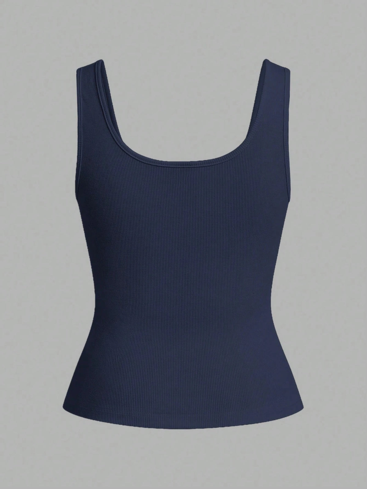 Slaydiva Casual All-Match White Cami Top With Deep U-Neck And Racerback-C