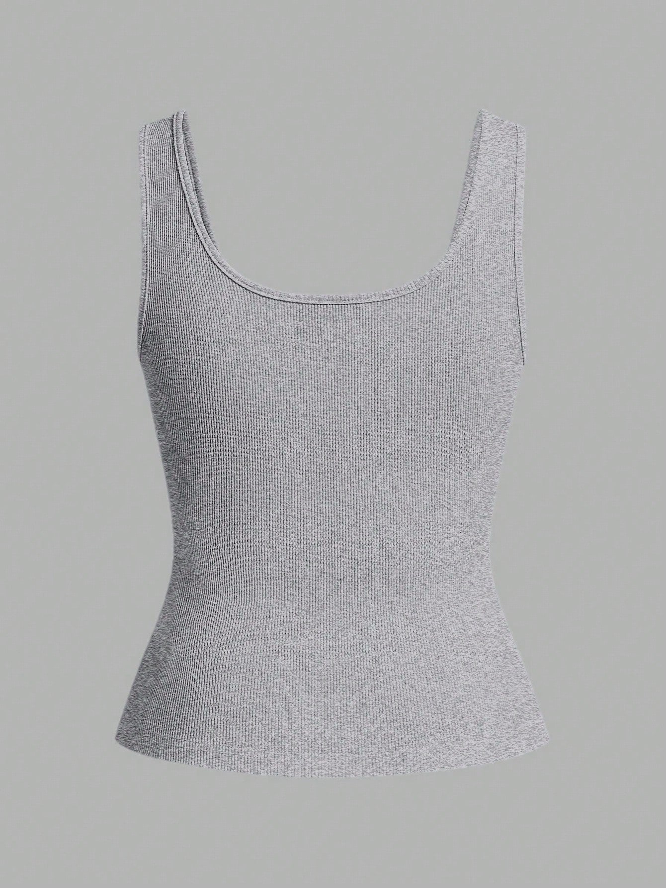 Slaydiva Casual All-Match White Cami Top With Deep U-Neck And Racerback-C