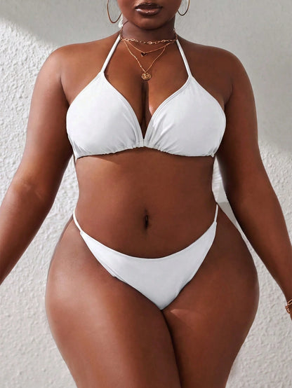 Slaydiva Plus Size 4-Piece Bikini Swimsuit With Cover-Up