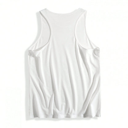 Sleeveless T-Shirt Maweii Plus Size Casual Graphic Slogan Print Tank Top, Summer Unisex T-Shirts For Summer Outings