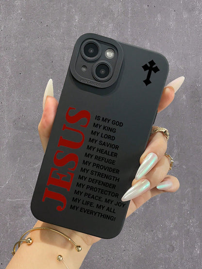 Slogan Pattern Liquid Silicone Phone Case, Full Protection, Shockproof And Anti-Drop, TPU Soft Material, Compatible With IPhone 11/12/13/14/15/15 Pro/15 Plus/15 Pro Max/7 Plus/8 Plus/X/Xs Max/Xr/11 Pr