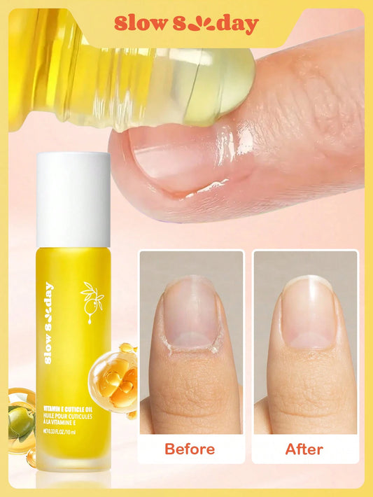 SlowSunday Vitamin E Cuticle Oil, With Vitamin E, Olive Oil & Grape Seed Oil, Portable, Easy To Use, Suitable For Body Care, Nails And Joints, Y2K, Ideal For Party, Refreshing, Suitable For Summer