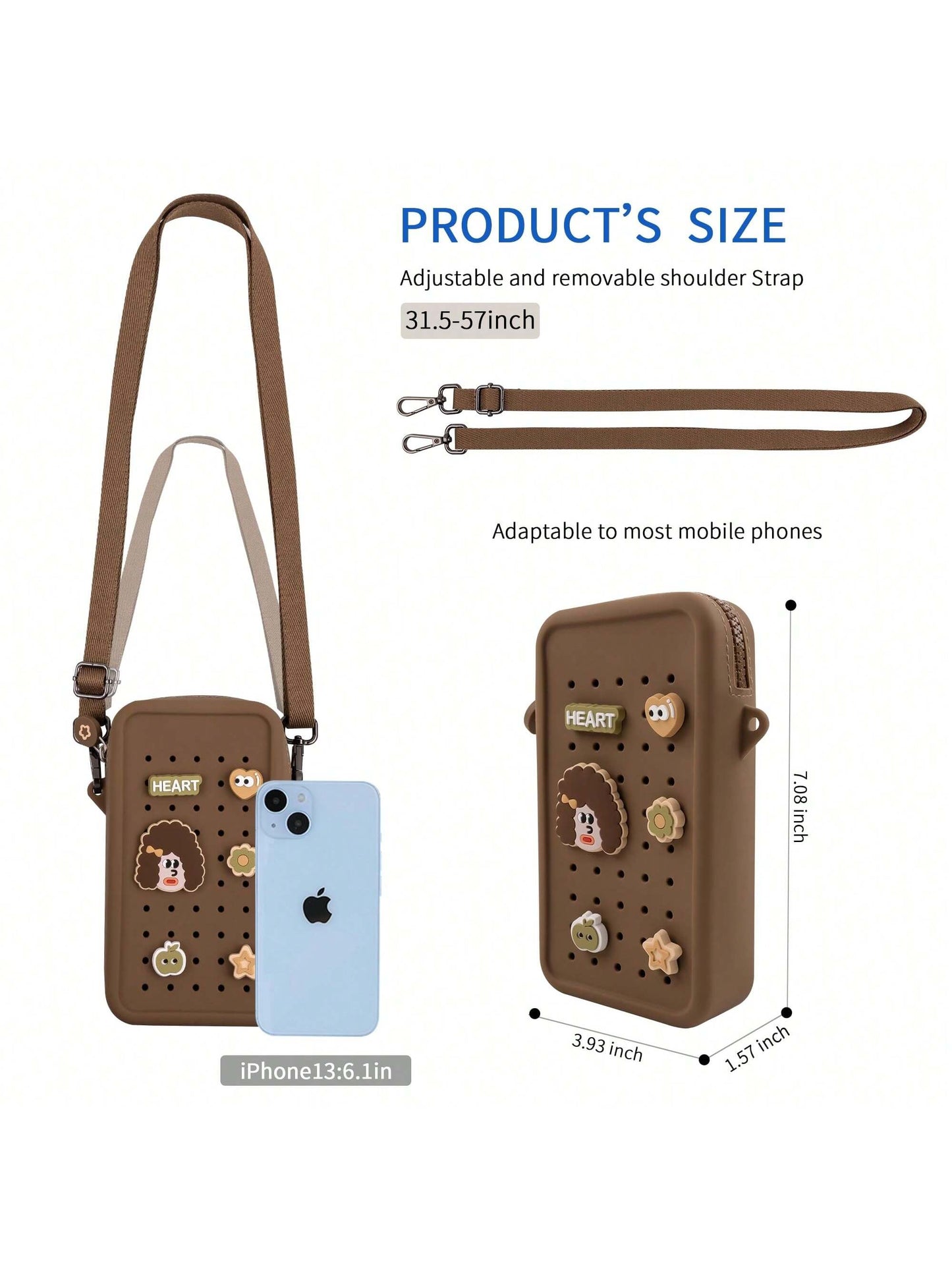 Small Crossbody Bag With Charms Cell Phone Purse Wallet With Adjustable Strap For All IPhone, IPad,Android Phone,And Most Smartphone Gifts For Family,Friends,Kids,Birthday,Christmas, Winter, Girlfrien
