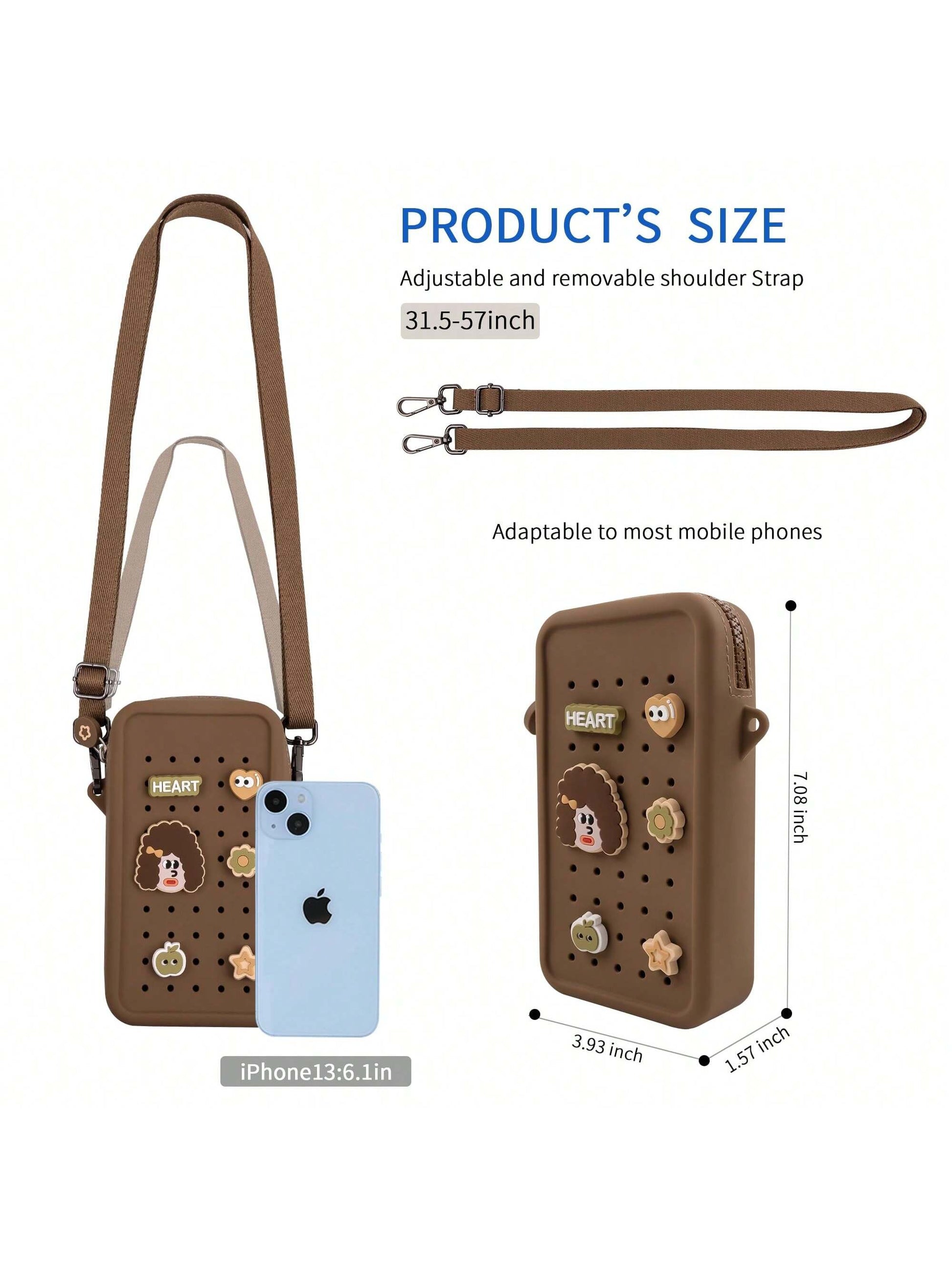Small Crossbody Bag With Charms Cell Phone Purse Wallet With Adjustable Strap For All IPhone, IPad,Android Phone,And Most Smartphone Gifts For Family,Friends,Kids,Birthday,Christmas, Winter, Girlfrien