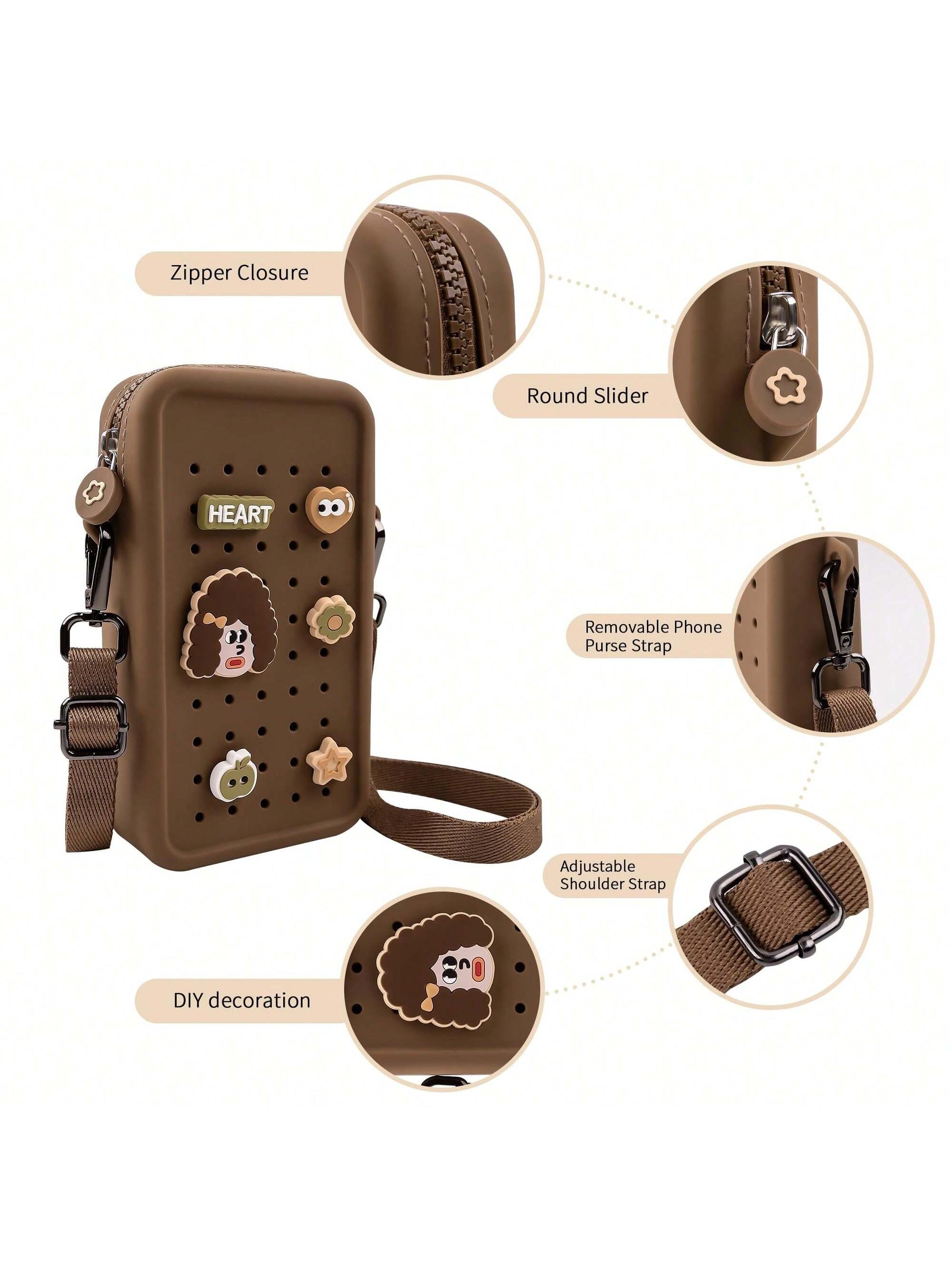 Small Crossbody Bag With Charms Cell Phone Purse Wallet With Adjustable Strap For All IPhone, IPad,Android Phone,And Most Smartphone Gifts For Family,Friends,Kids,Birthday,Christmas, Winter, Girlfrien