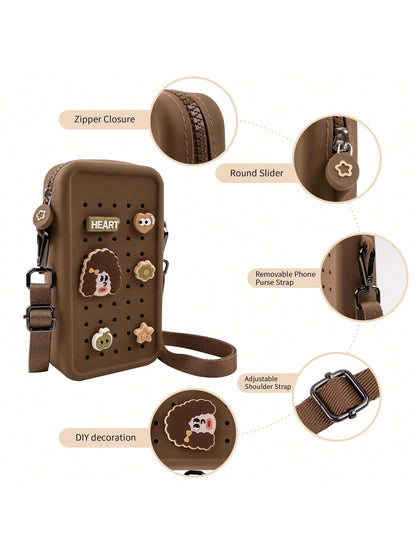 Small Crossbody Bag With Charms Cell Phone Purse Wallet With Adjustable Strap For All IPhone, IPad,Android Phone,And Most Smartphone Gifts For Family,Friends,Kids,Birthday,Christmas, Winter, Girlfrien
