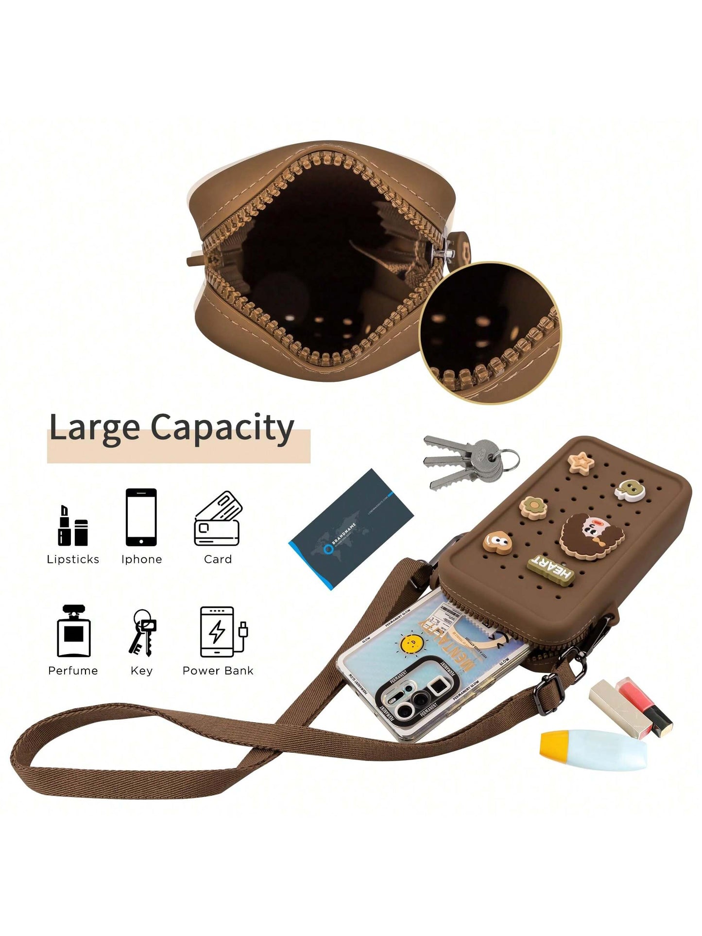Small Crossbody Bag With Charms Cell Phone Purse Wallet With Adjustable Strap For All IPhone, IPad,Android Phone,And Most Smartphone Gifts For Family,Friends,Kids,Birthday,Christmas, Winter, Girlfrien