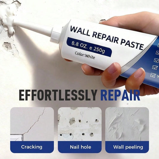 Smooth Finish Wall Repair Cream With Matching Scraping Tool, Durable Gap Mending Paste Repairs Wall Crevices To Level Rough Surfaces During Household Interior Wall Restoration Projects.