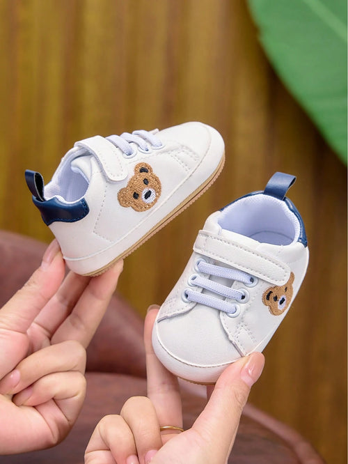 Soft Bottom Casual Infant Sports Shoes, Hook And Loop Closure, Toddler Shoes For 0-1 Year Old Boys & Girls, Suitable For Spring, Summer, Autumn, Winter, 0-6-12 Months, Soft Newborn Little White Shoes