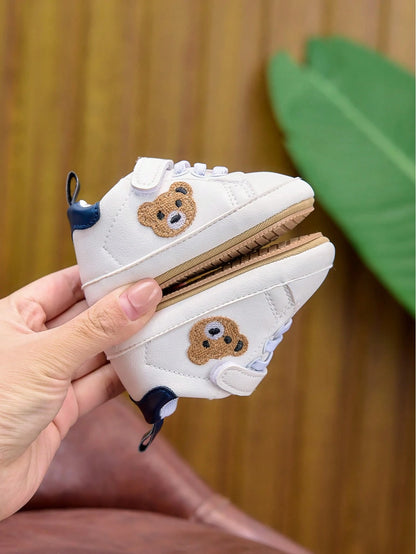 Soft Bottom Casual Infant Sports Shoes, Hook And Loop Closure, Toddler Shoes For 0-1 Year Old Boys & Girls, Suitable For Spring, Summer, Autumn, Winter, 0-6-12 Months, Soft Newborn Little White Shoes
