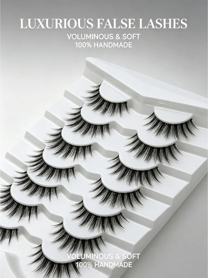 Soft Hybrid Volume Thai Makeup Lashes Natural Bushy Not Too Heavy Faux Mink Eyelashes Daily Travel Party Multipack