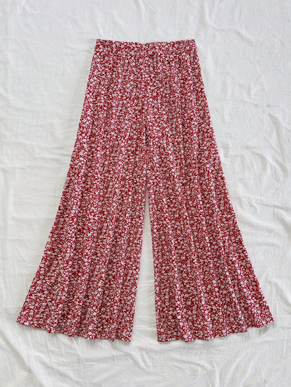 Soleia Spring Break Ditsy Floral Print High Waist Wide Leg Pants