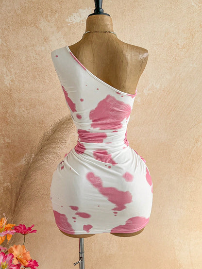 Soleia Women's Holiday Club Night Sunset Gradient White Rhinestone Floral Ribbon Mini Dress, Beach, Cruise, Island Getaway, Boho Cowgirl Sexy Vacation