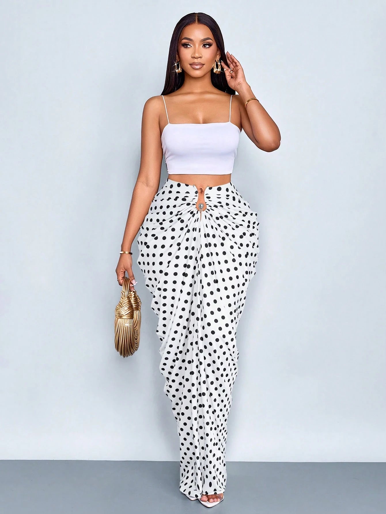 SOLERSUN Sexy And Elegant Women's Polka Dot Skirt, Suitable For Halloween, Christmas, Valentine's Day, Spring And Summer Vacation, Retro Style (Random Floral)