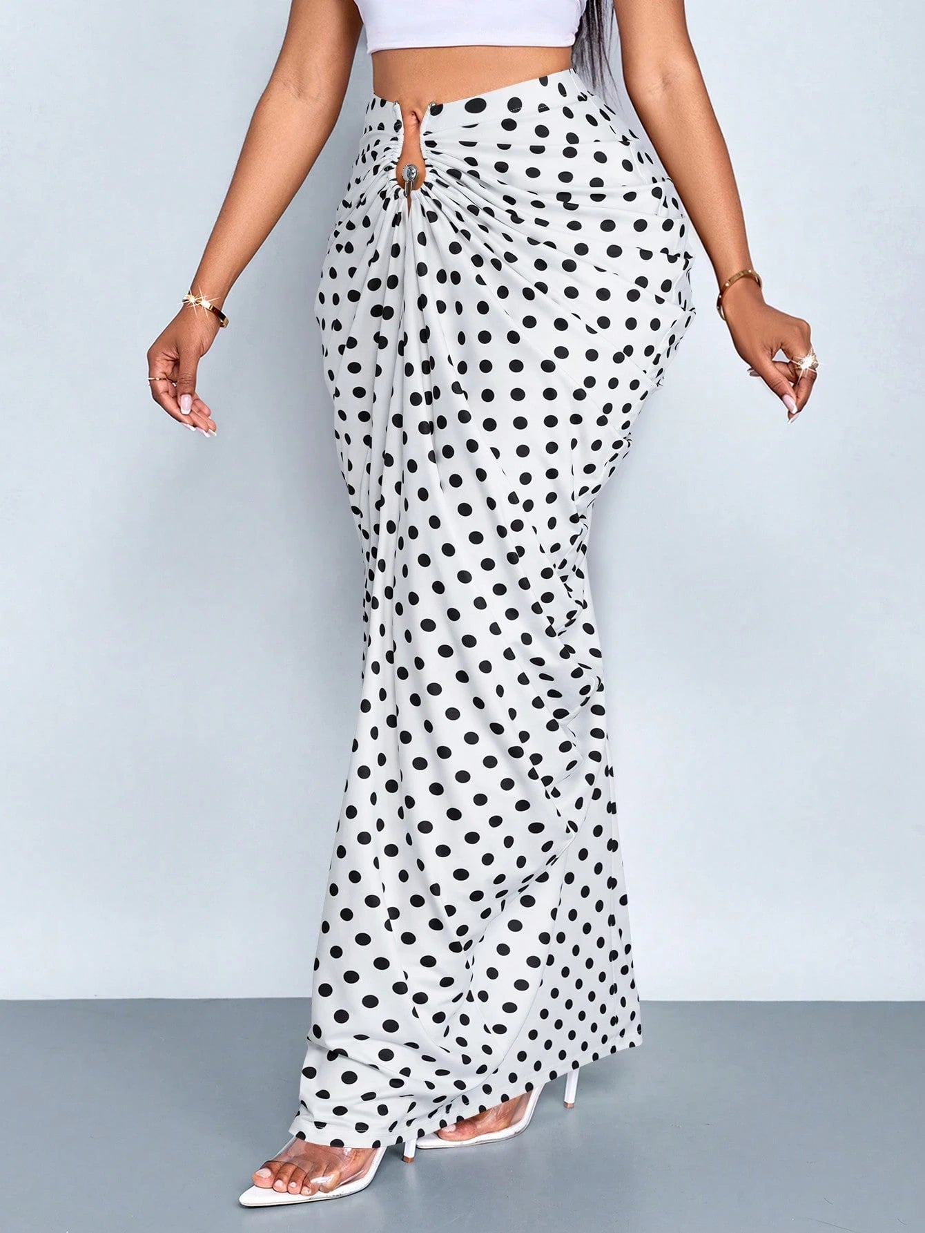 SOLERSUN Sexy And Elegant Women's Polka Dot Skirt, Suitable For Halloween, Christmas, Valentine's Day, Spring And Summer Vacation, Retro Style (Random Floral)