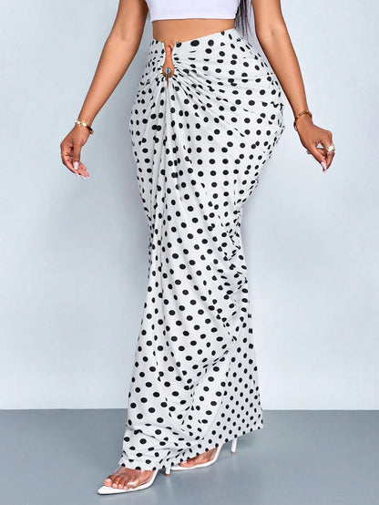 SOLERSUN Sexy And Elegant Women's Polka Dot Skirt, Suitable For Halloween, Christmas, Valentine's Day, Spring And Summer Vacation, Retro Style (Random Floral)
