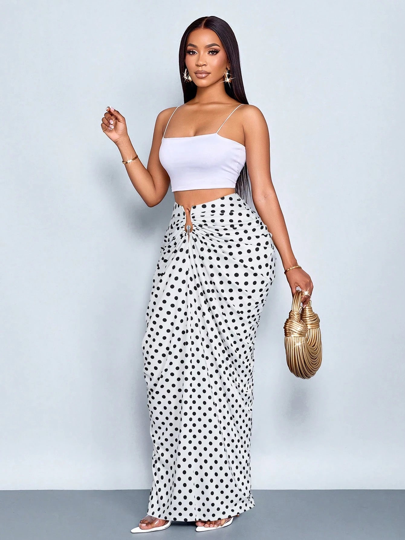 SOLERSUN Sexy And Elegant Women's Polka Dot Skirt, Suitable For Halloween, Christmas, Valentine's Day, Spring And Summer Vacation, Retro Style (Random Floral)
