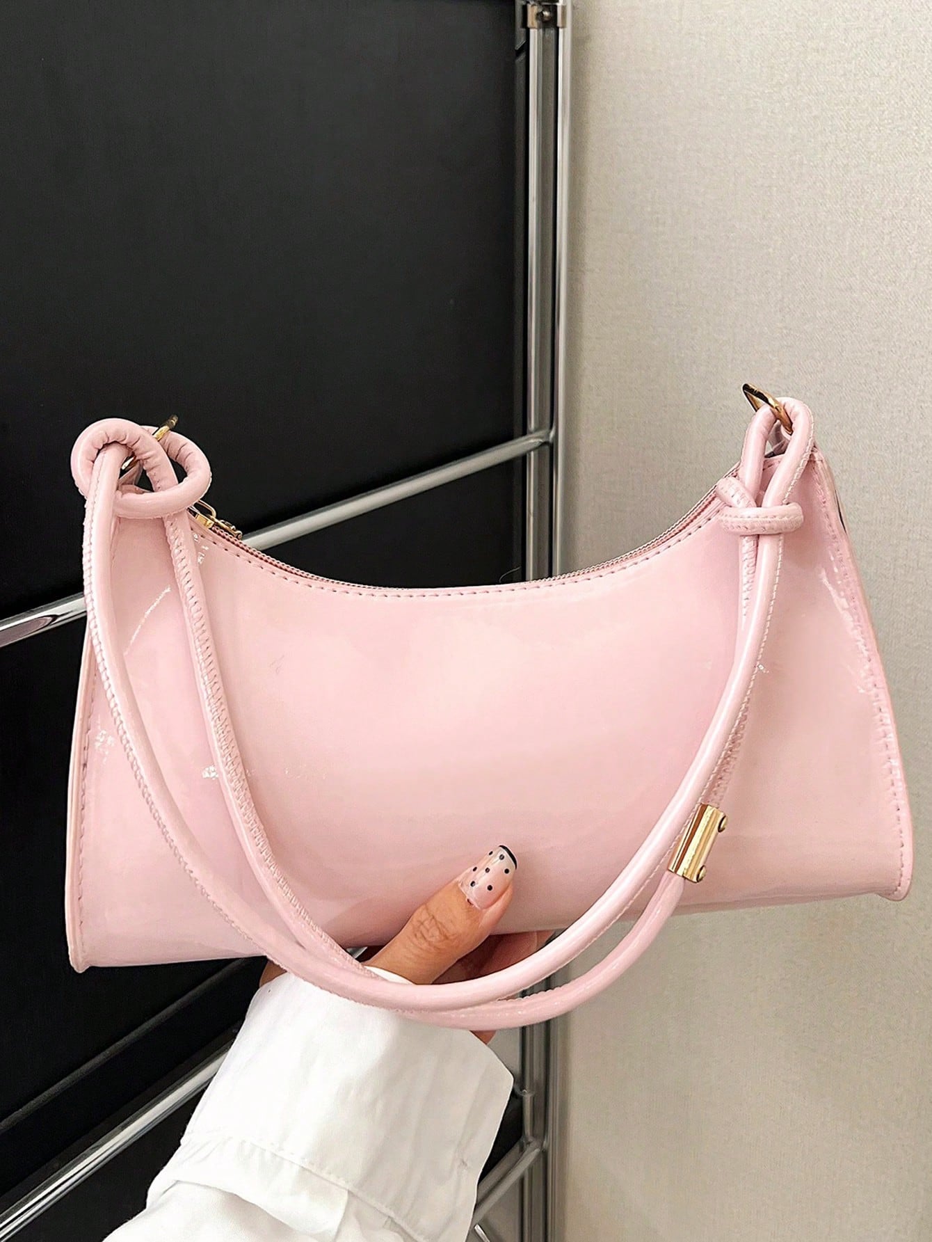 Solid Color Jelly Transparent All-Match Shoulder Bag, Waterproof, Sandproof Transparent Bag, Beach Sports Picnic Snacks Clear Purse For Women,Pink Bag