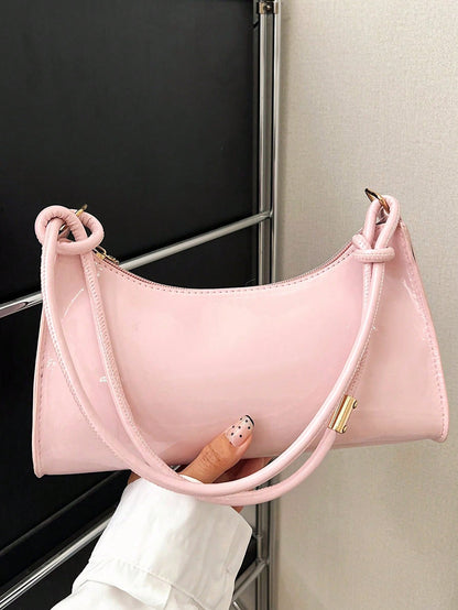 Solid Color Jelly Transparent All-Match Shoulder Bag, Waterproof, Sandproof Transparent Bag, Beach Sports Picnic Snacks Clear Purse For Women,Pink Bag