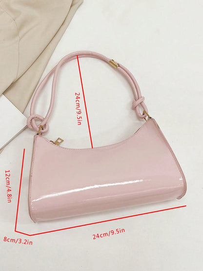 Solid Color Jelly Transparent All-Match Shoulder Bag, Waterproof, Sandproof Transparent Bag, Beach Sports Picnic Snacks Clear Purse For Women,Pink Bag