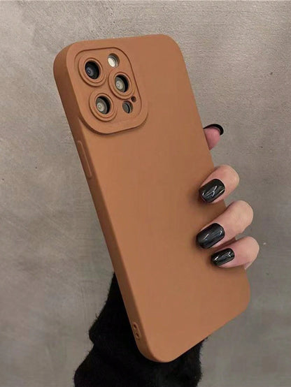 Solid Color Silicone Shockproof 1pc Angel Eye Full Coverage Shock-Resistant Silicone Phone Case Compatible With IPhone 16/15 Pro Max/14/13/11, Compatible With Galaxy, Compatible With Vivo, Compatible