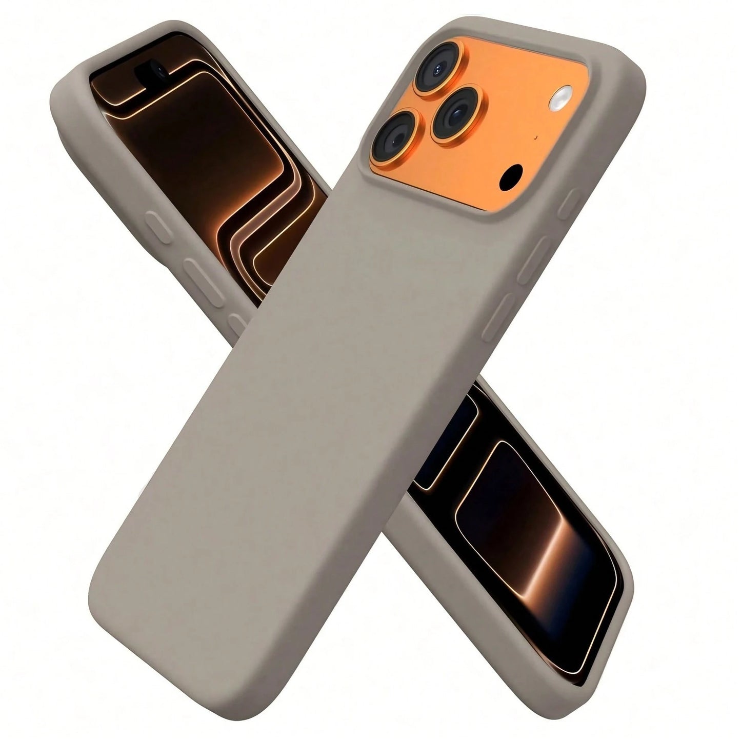 Solid White Silicone Liquid Silicone 3-Layer Full Coverage Soft Rubber Phone Case Shock-Proof Protective Cover With Anti-Scratch Microfiber Lining Compatible With IPhone 17 17 Air 17 Pro 17 Pro Max 13