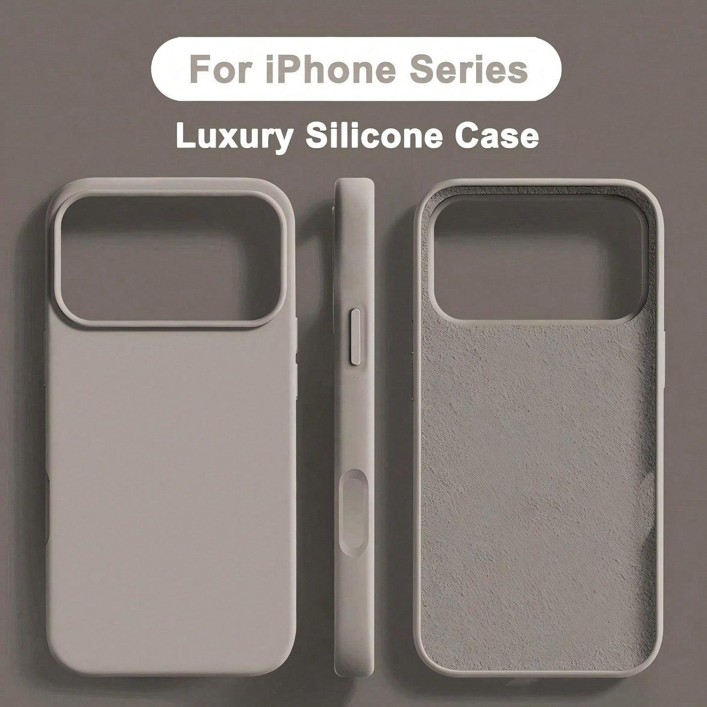 Solid White Silicone Liquid Silicone 3-Layer Full Coverage Soft Rubber Phone Case Shock-Proof Protective Cover With Anti-Scratch Microfiber Lining Compatible With IPhone 17 17 Air 17 Pro 17 Pro Max 13