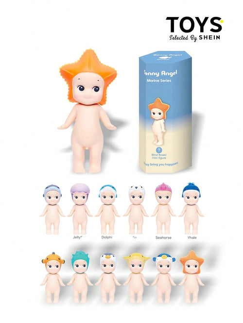 SONNY ANGEL Marine Series Mini Figure Blind Box, Cute And Collectible Decor, With Headgear Of Sea Creatures, Vacation Day Festival Gift, 100% Authentic (Single Blind Box)