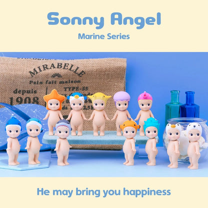 SONNY ANGEL Marine Series Mini Figure Blind Box, Cute And Collectible Decor, With Headgear Of Sea Creatures, Vacation Day Festival Gift, 100% Authentic (Single Blind Box)