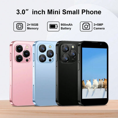 SOYES Mini Smartphone 3 Inch Touch Screen, Android Smart Mobile Phone With WiFi, Dual Cameras (5MP+12MP), Portable Pocket Cell Phone, Ideal Gift For Friends (Black)