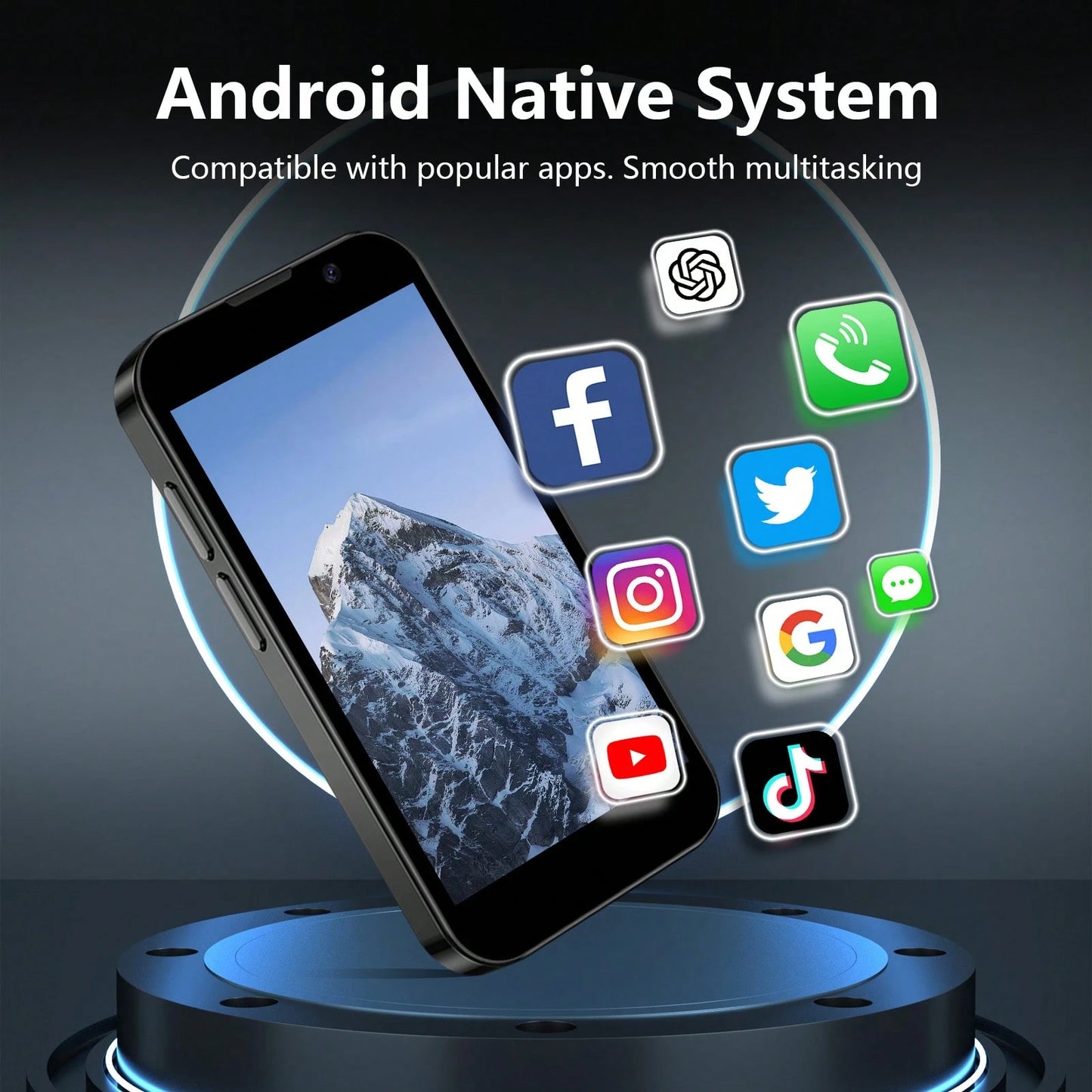 SOYES [Mini Smartphone ] Mini Phone| 3.0 Inch HD Touch Screen, Android Phone For Students, Quad Core, Face Recognition, 2GB+16GB- Best Gift, Holiday & Birthday (Blue/Black/Pink).Phone Camera.Hall