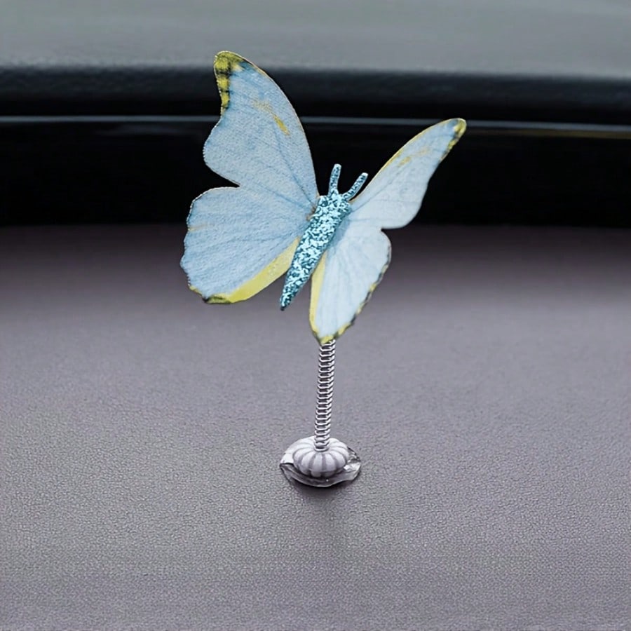 Sparkling Butterfly Car Decor, Fashion Ins Style Dashboard Decoration, Shiny Butterfly Interior Creative Accessory, Suitable For Car Decoration, Desktop Ornament, Exquisite Niche, Perfect For Personal