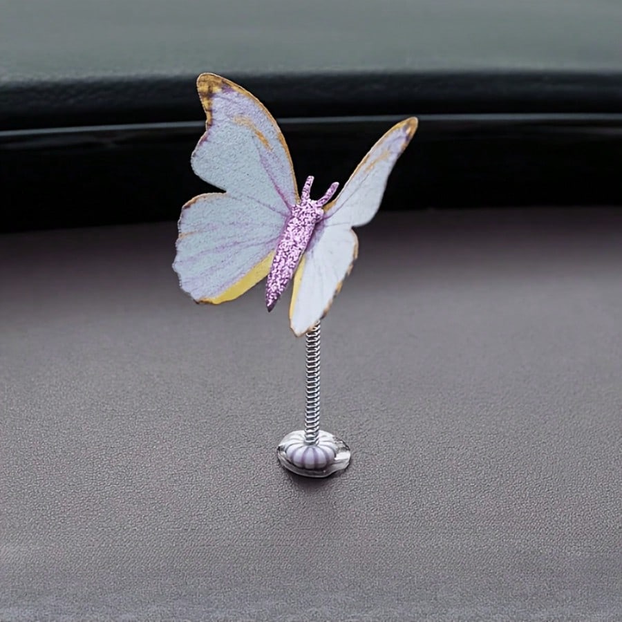 Sparkling Butterfly Car Decor, Fashion Ins Style Dashboard Decoration, Shiny Butterfly Interior Creative Accessory, Suitable For Car Decoration, Desktop Ornament, Exquisite Niche, Perfect For Personal