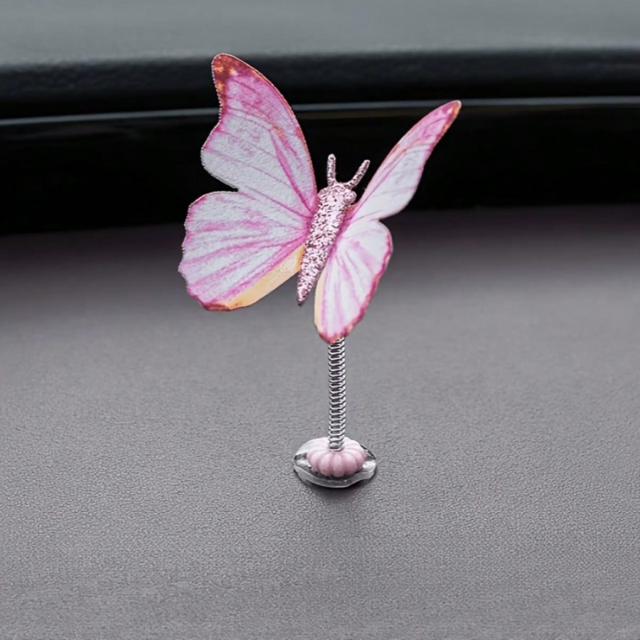 Sparkling Butterfly Car Decor, Fashion Ins Style Dashboard Decoration, Shiny Butterfly Interior Creative Accessory, Suitable For Car Decoration, Desktop Ornament, Exquisite Niche, Perfect For Personal