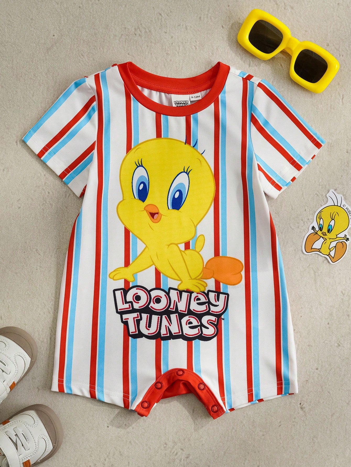 SpongeBob SquarePants| Baby Boy Casual Cute Cartoon Print Short Sleeve Romper Set, Summer