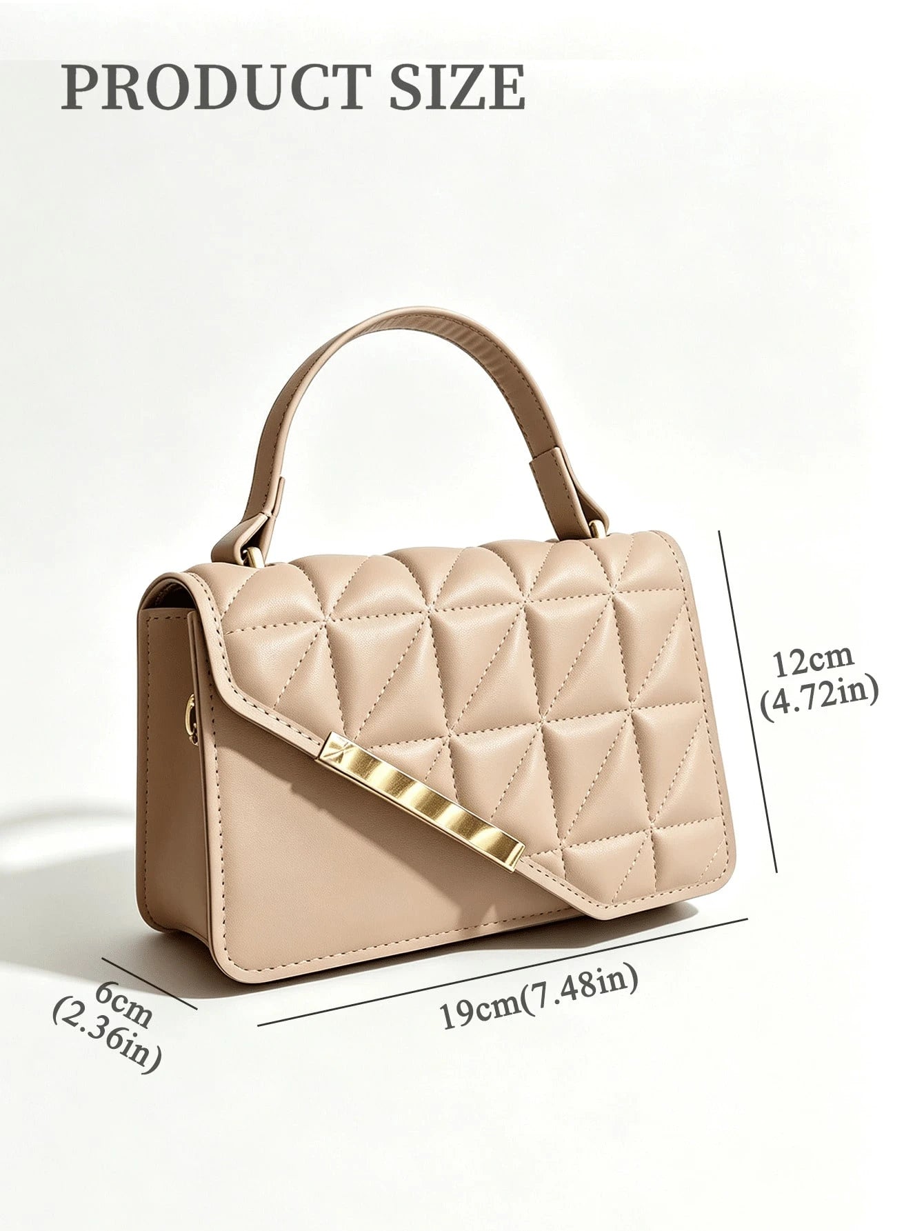 Square Crossbody Bag, Diamond Pattern Stitching And Thread Decoration, Sturdy Design Shoulder Bag, Wandering And Weekend Handbag